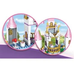 Château Fort Fille -Princesse Magique Cosplay Boutique Blocs de construction pour filles 356 pi ces s rie princesse ch teau palais maison rose 1
