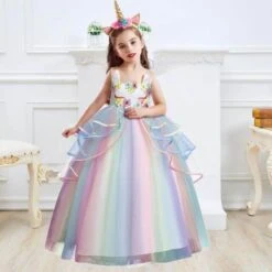 Robe Princesse Licorne Fille -Princesse Magique Cosplay Boutique Deguisement princesse licorne 1
