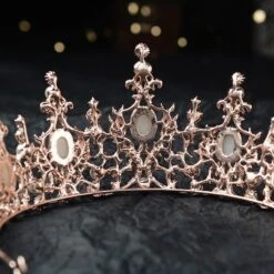 Couronne De Princesse Rose 6 Couronne De Princesse Rose -Princesse Magique Cosplay Boutique Diad me Baroque de luxe en cristal plaqu argent accessoires pour cheveux de mariage 2 1