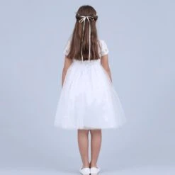 Robe Blanche Communion -Princesse Magique Cosplay Boutique Iiniim robe de bal pour filles tenue de princesse blanche ajour e en forme de c 1