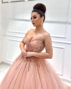Robe De Bal Princesse Grande Taille -Princesse Magique Cosplay Boutique LORIE robe de soir e en Tulle rose pour filles tenue de bal formelle avec strass 1 1