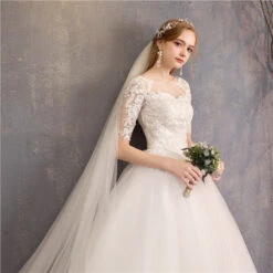 Robe De Mariée Princesse En Tulle -Princesse Magique Cosplay Boutique Robe De mari e manches mi longues robe De mari e d illusion De princesse bon 3