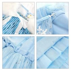 Robe De Princesse Déguisement -Princesse Magique Cosplay Boutique Robe d hiver Elsa pour filles tenue de f te d halloween Cosplay Costume de princesse 4