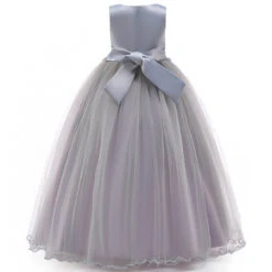Robe Cérémonie Fille Grise 7 Robe Cérémonie Fille Grise -Princesse Magique Cosplay Boutique Robe de demoiselle d honneur grise longue pour filles tenue de soir e l gante pour 2