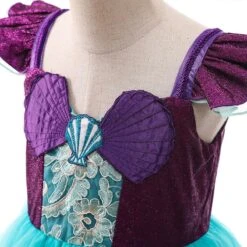 Robe Motif Sirène Fille -Princesse Magique Cosplay Boutique Robe de petite sir ne Ariel pour filles Costume fantaisie d halloween v tements de f 3 1