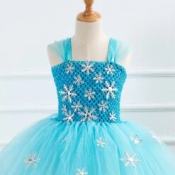 Robe Princesse Neige -Princesse Magique Cosplay Boutique Robe de princesse Elsa bleue pour filles costume Tutu reine des neiges pour enfants v tements 2 1