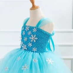 Robe Princesse Neige -Princesse Magique Cosplay Boutique Robe de princesse Elsa bleue pour filles costume Tutu reine des neiges pour enfants v tements 3