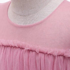 Robe Cérémonie Fille Tulle Rose -Princesse Magique Cosplay Boutique Robe longue de demoiselle d honneur pour enfants tenue de bal en dentelle motif floral robe 1 1