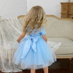 Robe De Princesse Bleu Ciel 8 Robe De Princesse Bleu Ciel -Princesse Magique Cosplay Boutique Robes de mari e fleurs pour filles robes Tutu de princesse paillettes pour enfants de 3 1 1
