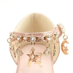 Souliers Princesse -Princesse Magique Cosplay Boutique Sandales d t paillettes pour filles chaussures de princesse talons hauts et strass avec pendentifs et 1