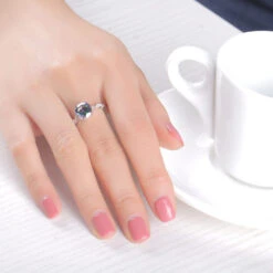 Bague Émeraude Taille Princesse 5 Bague Émeraude Taille Princesse -Princesse Magique Cosplay Boutique UMCHO bagues en topaze mystique de feu d arc en ciel pour femmes en argent Sterling 1