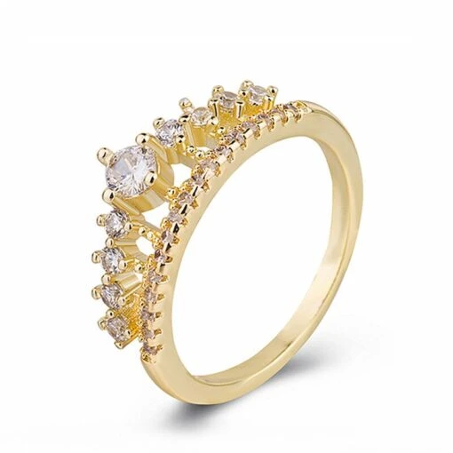 Bague Couronne Dorée