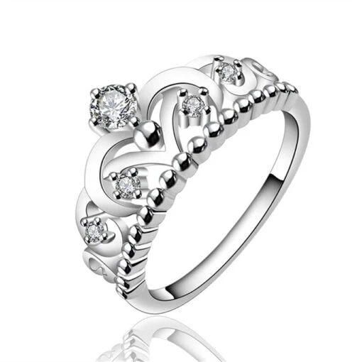 Bague Couronne Princesse Argent