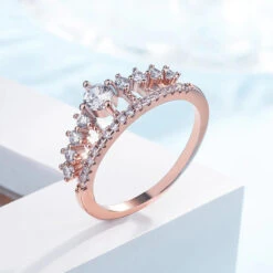 Bague Couronne Rose Gold -Princesse Magique Cosplay Boutique bague couronne rose