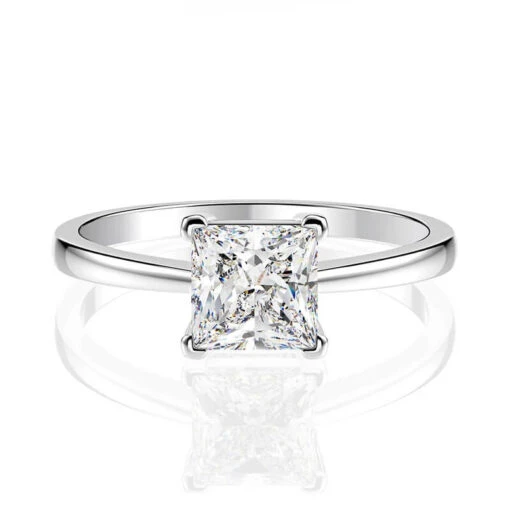Bague Solitaire Diamant Princesse