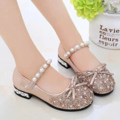 Chaussure Cérémonie Fille Dorée -Princesse Magique Cosplay Boutique chaussure petite fille dore
