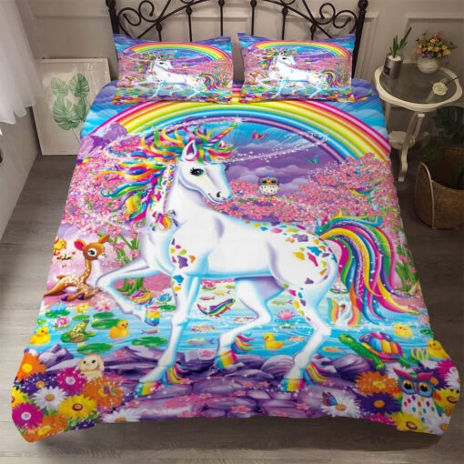 Housse De Couette Licorne Arc En Ciel