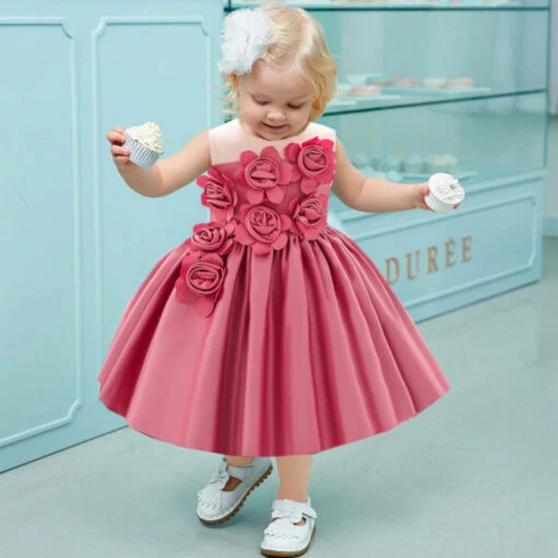Robe Bébé Cérémonie Rose