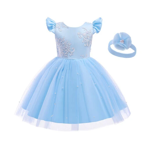 Robe Bébé Fille Cérémonie Bleu