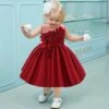 Robe Bébé Fille Cérémonie Rouge