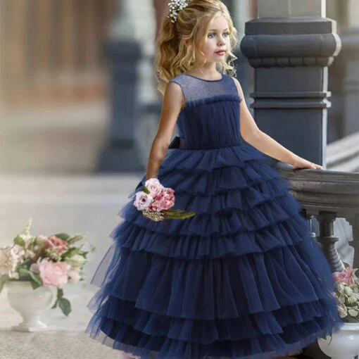 Robe Cérémonie Fille Bleu Nuit