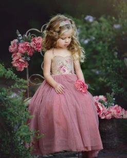 Robe Cérémonie Fille Rose Pale 5 Robe Cérémonie Fille Rose Pale -Princesse Magique Cosplay Boutique robe ceremonie rose pale