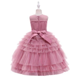 Robe Cérémonie Fille Tulle Rose -Princesse Magique Cosplay Boutique robe ceremonie rose tulle