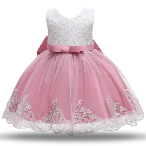 Robe Baptême Dentelle Bébé Fille