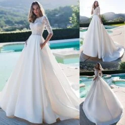 Robe De Mariée Princesse Avec Manches En Dentelle -Princesse Magique Cosplay Boutique robe mariage princesse manche dentelle