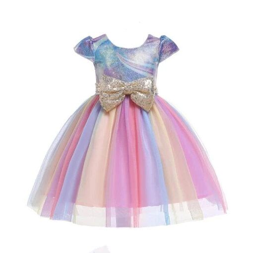 Robe Petite Fille Arc En Ciel