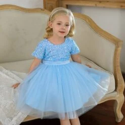 Robe De Princesse Bleu Ciel 7 Robe De Princesse Bleu Ciel -Princesse Magique Cosplay Boutique robe petite fille bleu ciel
