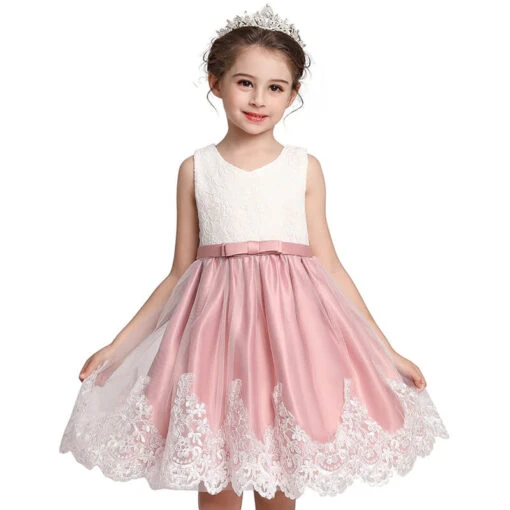 Robe Princesse Rose Et Blanc