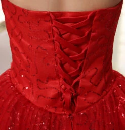 Robe De Mariée Princesse Paillette Rouge -Princesse Magique Cosplay Boutique robe princesse rouge 1