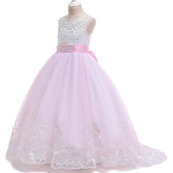 Robe De Princesse Fille Avec Traine -Princesse Magique Cosplay Boutique robe princesse traine rose 1