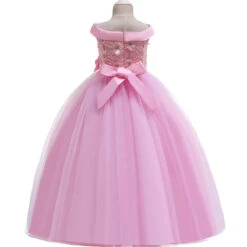Robe De Princesse Rose Bouffante 5 Robe De Princesse Rose Bouffante -Princesse Magique Cosplay Boutique rose 2 1